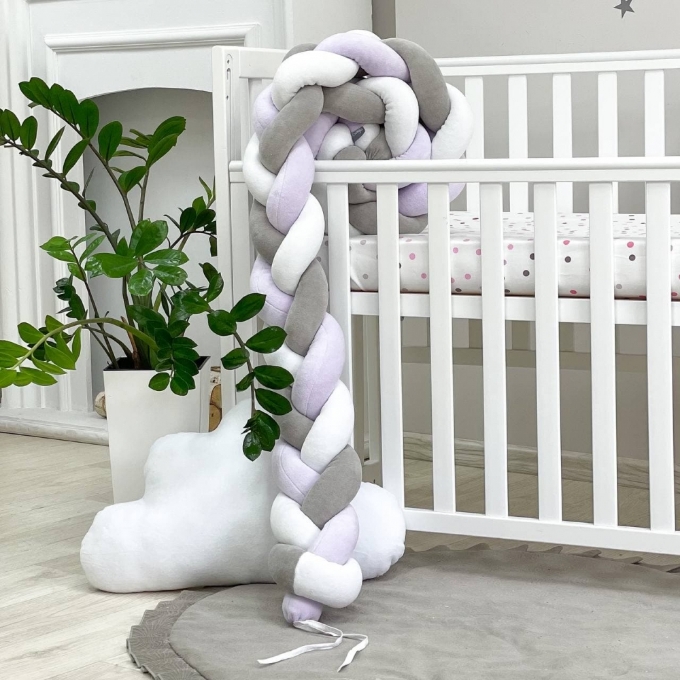 Protectie laterala patut bebe grafit-violet (2)